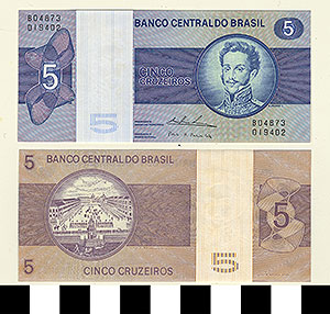 Thumbnail of Bank Note: Brazil, 5 Cruzeiros (1992.23.0163B)