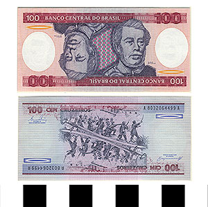 Thumbnail of Bank Note: Brazil, 100 Cruzeiros (1992.23.0165A)