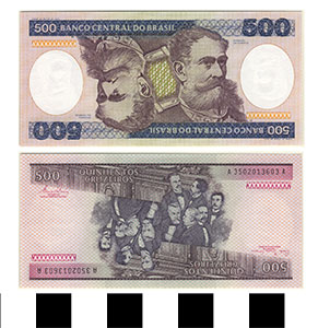 Thumbnail of Bank Note: Brazil, 500 Cruzeiros (1992.23.0165C)