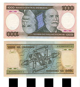 Thumbnail of Bank Note: Brazil, 1,000 Cruzeiros (1992.23.0165D)