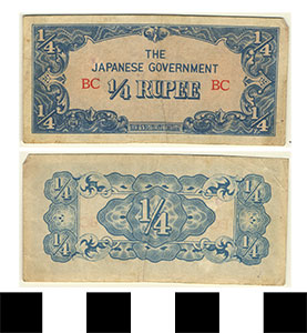 Thumbnail of Bank Note: Japanese Government Burma Occupation, 1/4 Rupee (1992.23.0173)
