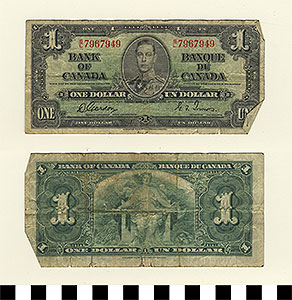 Thumbnail of Bank Note: Canada, 1 Dollar (1992.23.0192)