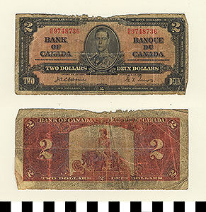 Thumbnail of Bank Note: Canada, 2 Dollars (1992.23.0194)