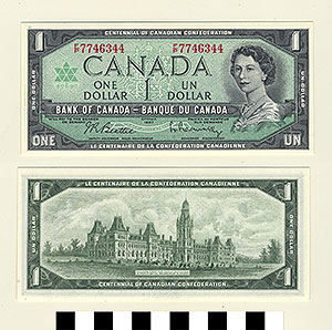 Thumbnail of Bank Note: Canada, 1 Dollar (1992.23.0199)