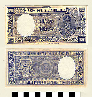 Thumbnail of Bank Note: Chile, 5 Pesos (1992.23.0218)