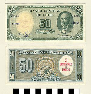 Thumbnail of Bank Note: Chile, 50 Pesos (1992.23.0221)