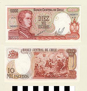 Thumbnail of Bank Note: Chile, 10,000 Escudos (1992.23.0224)