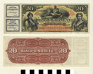 Thumbnail of Bank Note: Chile, 20 Pesos (1992.23.0226)