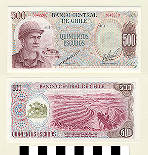 Thumbnail of Bank Note: Chile, 500 Escudos (1992.23.0231)