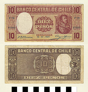 Thumbnail of Bank Note: Chile, 10 Pesos (1992.23.0234)