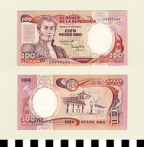 Thumbnail of Bank Note: Colombia, 100 Pesos ()