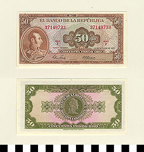 Thumbnail of Bank Note: Colombia, 50 Pesos (1992.23.0330)