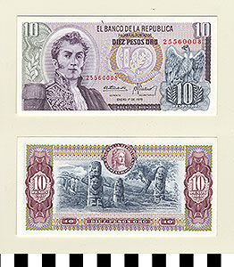 Thumbnail of Bank Note: Colombia, 10 Pesos (1992.23.0334)