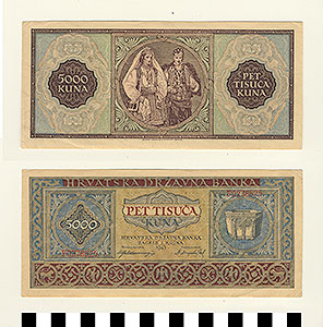 Thumbnail of Bank Note: Croatia, 5000 Kuna (1992.23.0343)