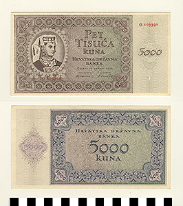 Thumbnail of Bank Note: Croatia, 5000 Kuna (1992.23.0344)