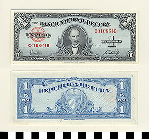 Thumbnail of Bank Note: Cuba, 1 Peso (1992.23.0355)