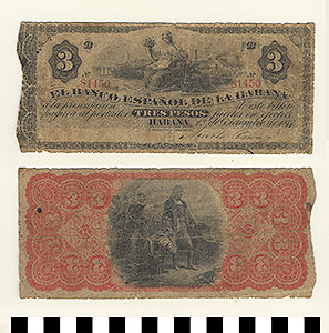 Thumbnail of Bank Note: Cuba, 3 Pesos (1992.23.0359)