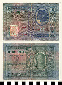 Thumbnail of Bank Note: Austro-Hungary and Czechoslovakia, 100 Kronen (1992.23.0362)