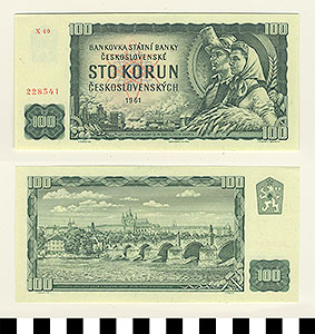 Thumbnail of Bank Note: Czechoslovakia, 100 Korun (1992.23.0363)