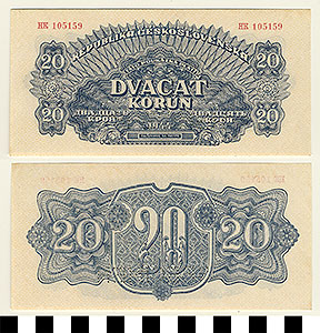 Thumbnail of Bank Note: Czechoslovakia, 20 Korun (1992.23.0370)