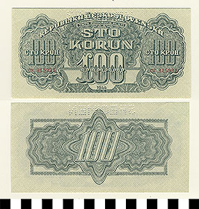 Thumbnail of Bank Note: Czechoslovakia, 100 Korun (1992.23.0371)