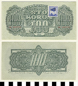 Thumbnail of Czechoslovakia Bank Note: 100 Korun (1992.23.0373)