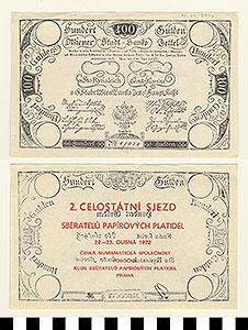 Thumbnail of Reproduction of 1806 Austrian Bank Note: 100 Gulden  (1992.23.0377E)