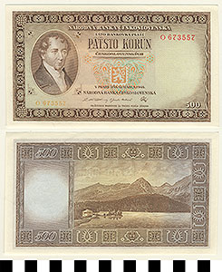 Thumbnail of Czechoslovakia Bank Note: 500 Korun (1992.23.0379)