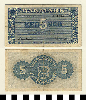 Thumbnail of Bank Note: Denmark, 5 Kroner (1992.23.0383)