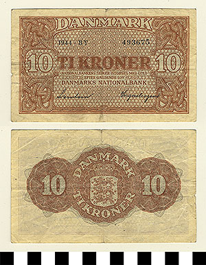 Thumbnail of Bank Note: Denmark, 10 Kroner (1992.23.0384)