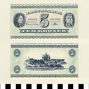 Thumbnail of Bank Note: Denmark, 5 Kroner (1992.23.0388)