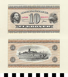 Thumbnail of Bank Note: Denmark, 10 Kroner (1992.23.0391)