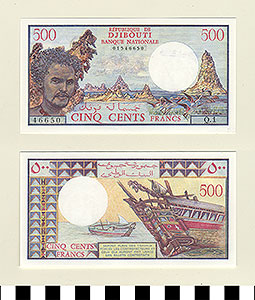Thumbnail of Bank Note: Djibouti, 500 Francs (1992.23.0392)