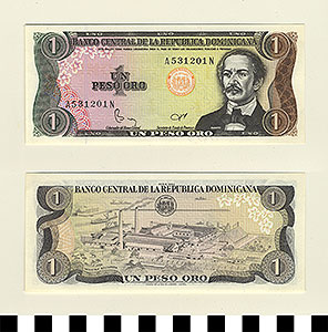 Thumbnail of Bank Note: Dominican Republic, 1 Peso (1992.23.0393)
