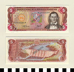 Thumbnail of Bank Note: Dominican Republic, 5 Pesos (1992.23.0394B)