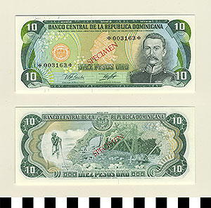 Thumbnail of Bank Note: Dominican Republic, 10 Pesos (1992.23.0394C)