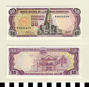 Thumbnail of Bank Note: Dominican Republic, 50 Pesos (1992.23.0394E)