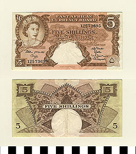 Thumbnail of Bank Note: British East Africa, 5 Shillings (1992.23.0397)