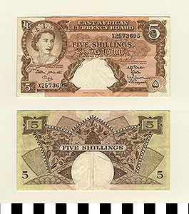 Thumbnail of Bank Note: British East Africa, 5 Shillings (1992.23.0397)