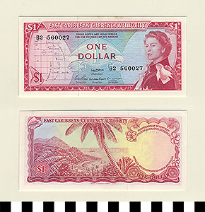 Thumbnail of Bank Note: East Caribbean Islands, 1 Dollar (1992.23.0398)