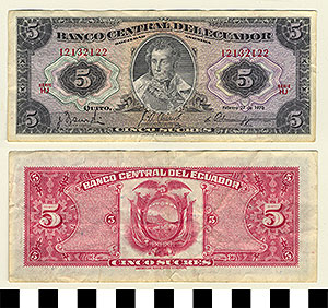 Thumbnail of Bank Note: Ecuador, 5 Sucres (1992.23.0404)
