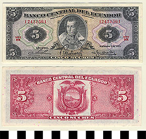 Thumbnail of Bank Note: Ecuador, 5 Sucres (1992.23.0405)