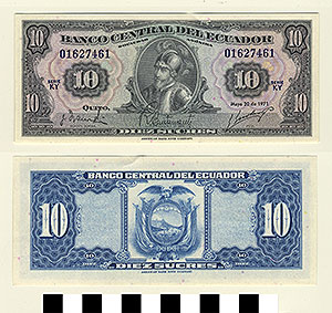 Thumbnail of Bank Note: Ecuador, 10 Sucres (1992.23.0406)