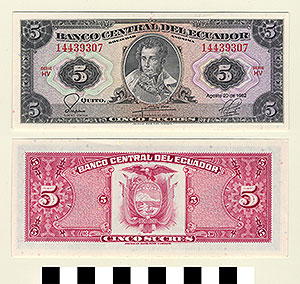 Thumbnail of Bank Note: Ecuador, 5 Sucres (1992.23.0408)