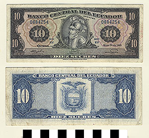 Thumbnail of Bank Note: Ecuador, 10 Sucres (1992.23.0410)