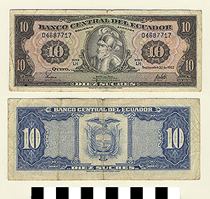 Thumbnail of Bank Note: Ecuador, 10 Sucres (1992.23.0411)