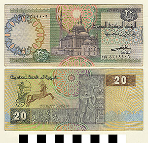 Thumbnail of Bank Note: Egypt, 20 Pounds (1992.23.0422)