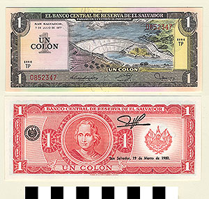 Thumbnail of Bank Note: El Salvador, 1 Colon (1992.23.0440)