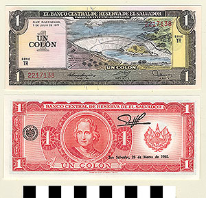 Thumbnail of Bank Note: El Salvador, 1 Colon (1992.23.0442)