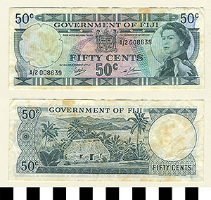 Thumbnail of Bank Note: Fiji Islands, 50 Cents (1992.23.0452)